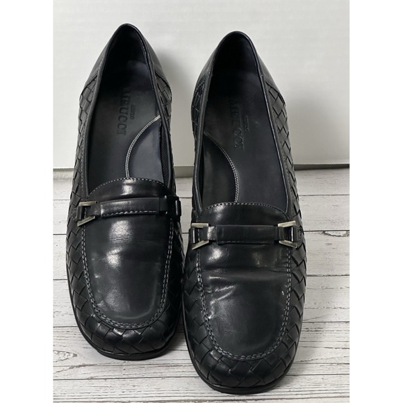 Sesto Meucci Shoes - Sesto Meucci Black Woven Loafers Italian Woven Loafers With Bucket Size 9M